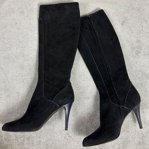ELIE TAHARI Black Suede Tall Boots Size 38.5